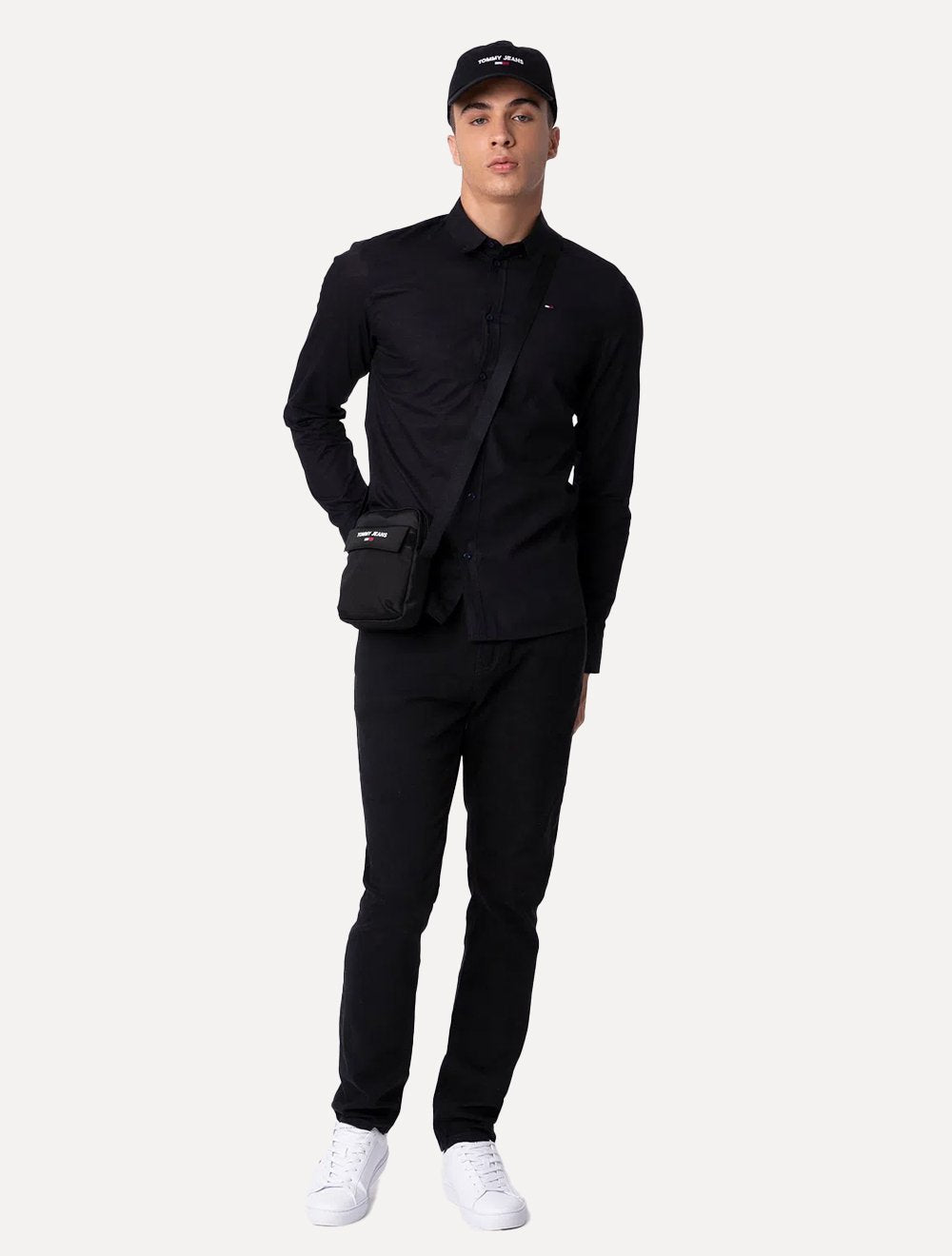 Camisa Tommy Jeans Masculina Slim Original Preta