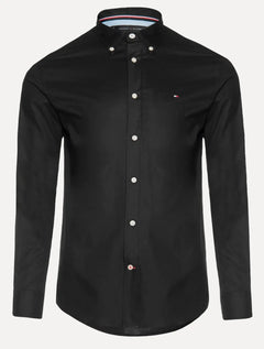 Camisa Tommy Hilfiger Masculina Regular Fit Classic Collar Preta