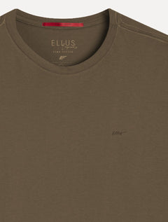 Camiseta Ellus Masculina Cotton Pima Originals Logo Marrom Claro