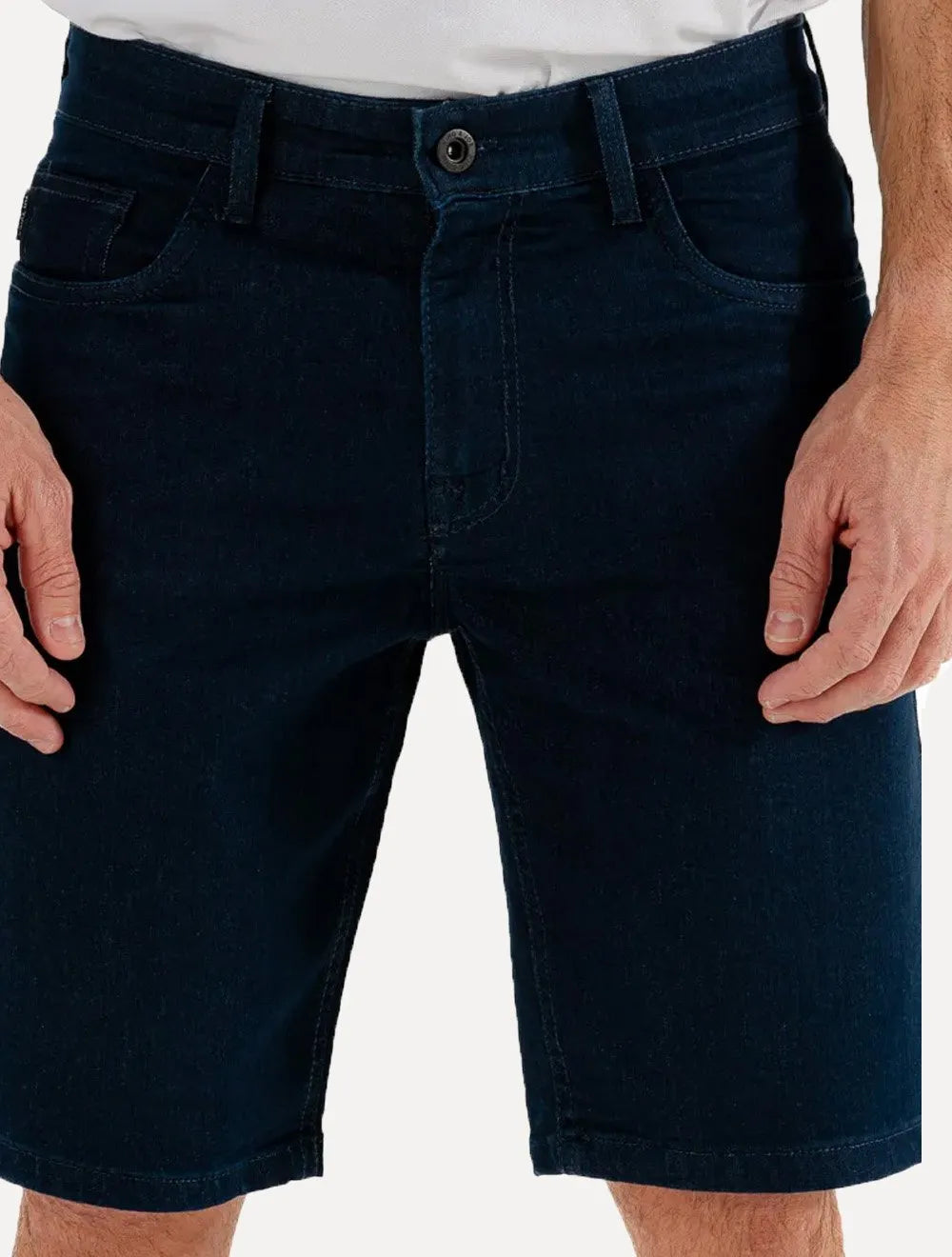 Bermuda King & Joe Jeans Masculina Slim Blue Black Escura