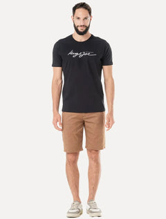 Camiseta King & Joe Masculina Slim Signature Logomania Preta