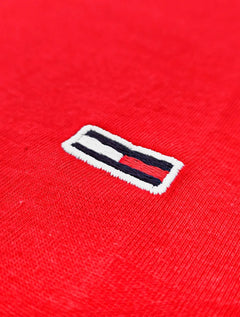 Camiseta Tommy Jeans Masculina Classic Jersey C-Neck Flag Vermelha