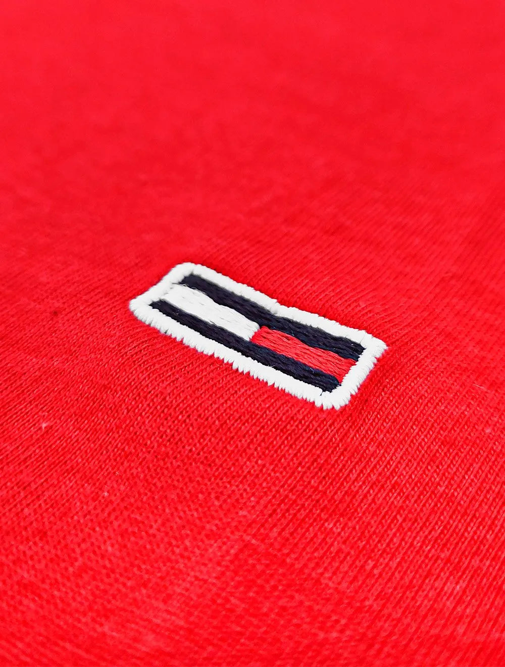Camiseta Tommy Jeans Masculina Classic Jersey C-Neck Flag Vermelha