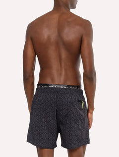 Short Calvin Klein Swimwear D'Água CK Full Logos Preta