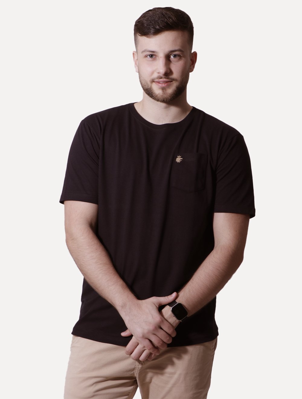 Camiseta Von der Volke Masculina Origineel Pocket Travis Preta