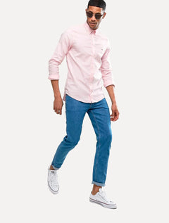 Camisa Tommy Hilfiger Masculina Regular Core Oxford Rosa Claro