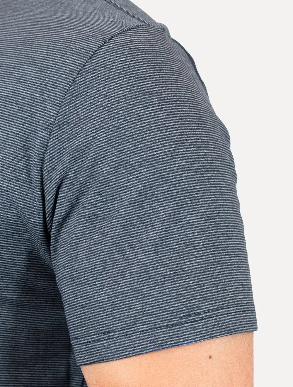 Camiseta Dudalina Masculina Mini Stripes Azul Marinho