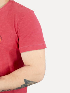 Camiseta Osklen Masculina Slim Rough Posto 7 Vermelha