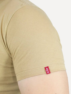 Camiseta Levis Masculina Slim Tab Lisa Cáqui
