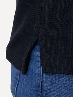 Polo Tommy Hilfiger Masculina Mercerised Jacquard Azul Marinho