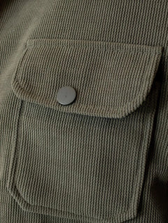 Jaqueta Dixen Masculina Cotelê Canelada Pockets Button Verde Militar