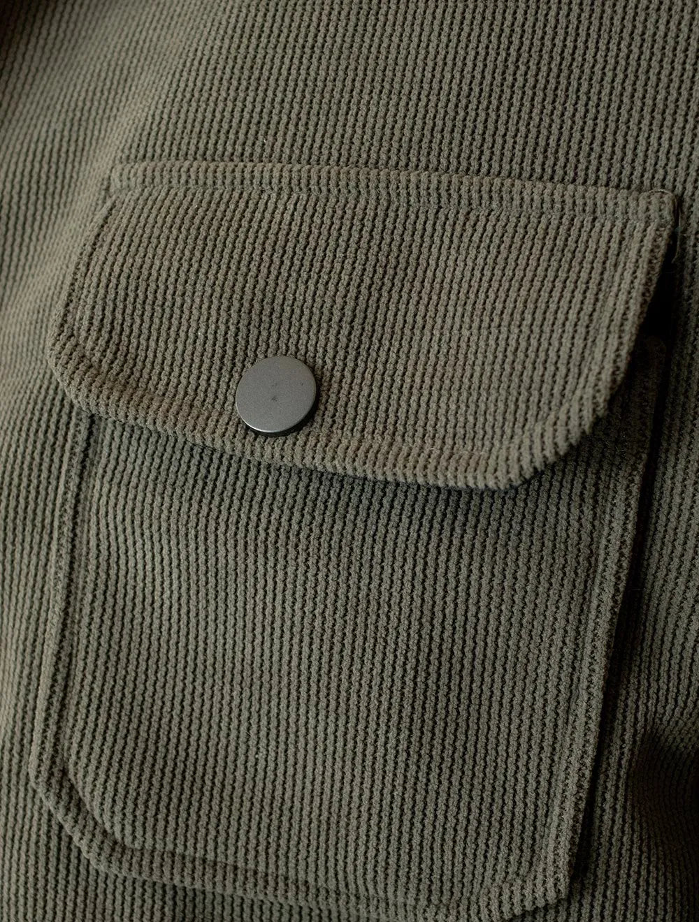 Jaqueta Dixen Masculina Cotelê Canelada Pockets Button Verde Militar