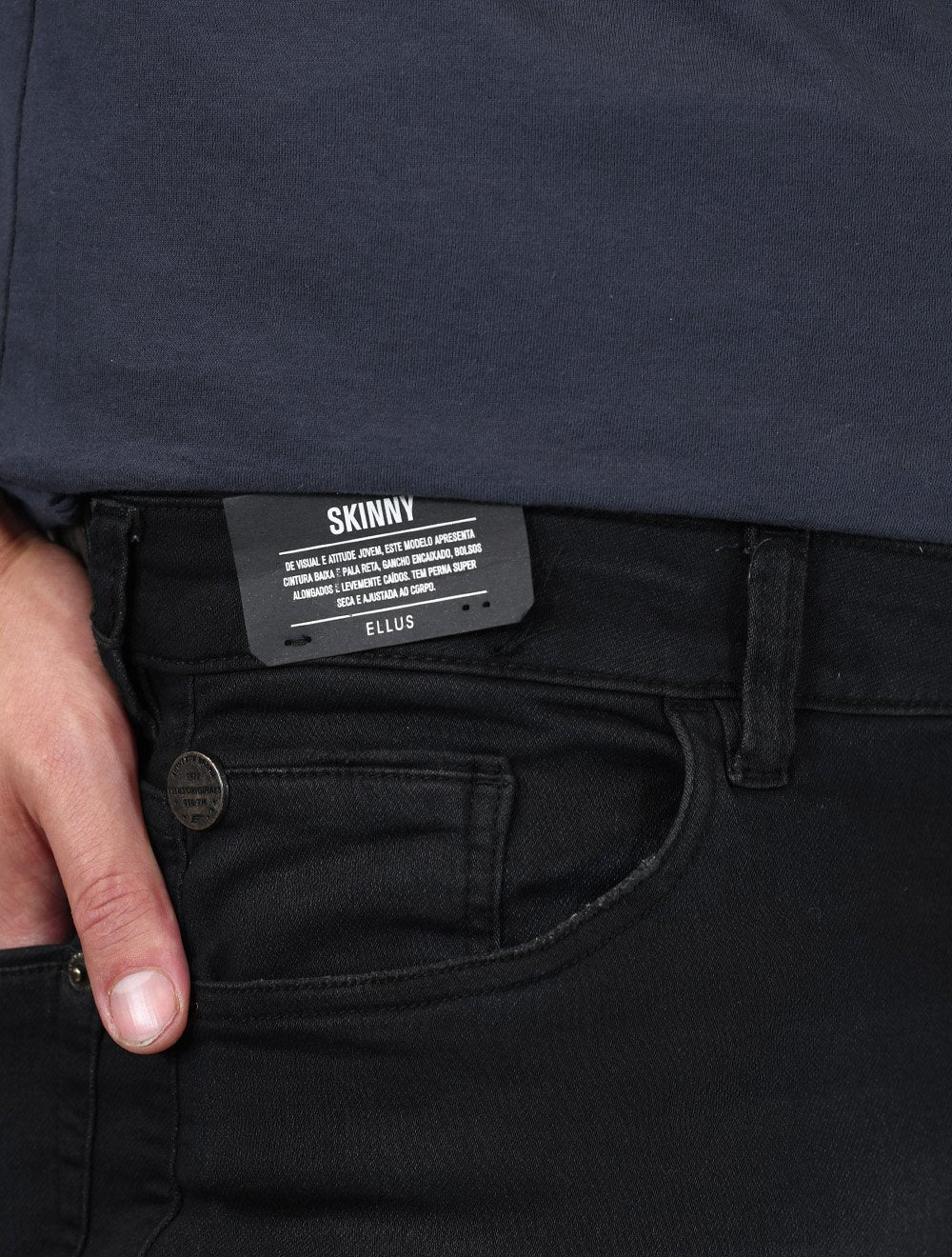 Calça Ellus Jeans Masculina Skinny Jogging Vivo Escura