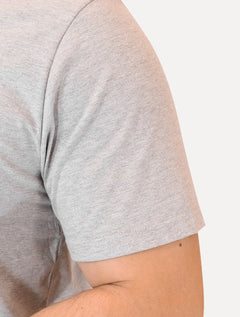 Camiseta Dudalina Masculina V-Neck Regular Navy Icon Cinza Mescla