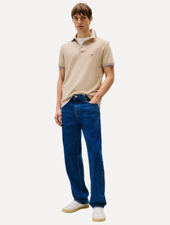 Polo Tommy Hilfiger Masculina Malha Liquid Cotton Seasonal Caqui