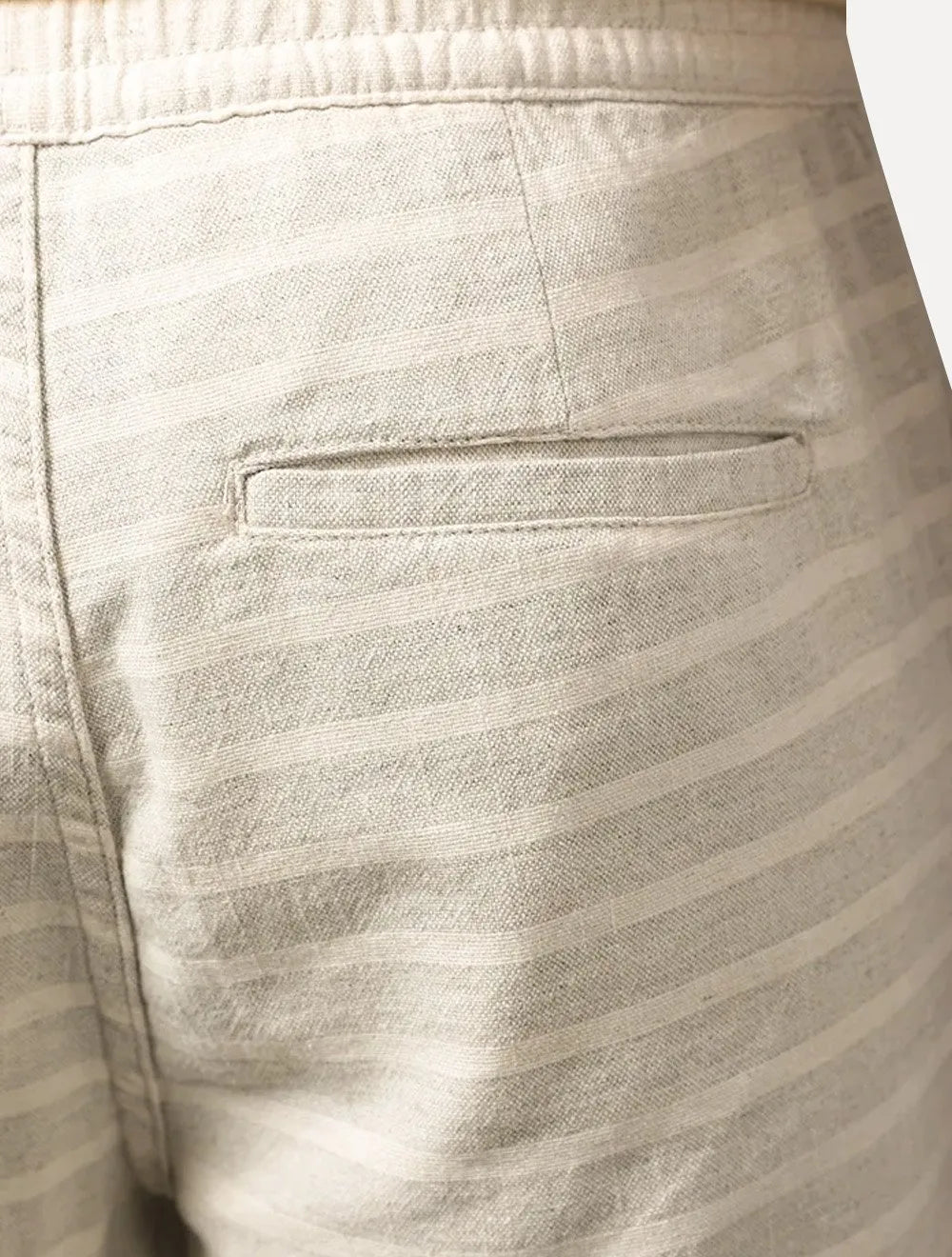 Bermuda Calvin Klein Jeans Masculina Linen Striped Cadarço Areia