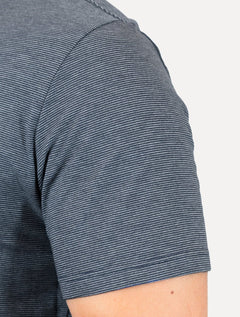 Camiseta Dudalina Masculina Mini Stripes Azul Marinho