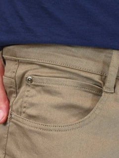 Calça Dudalina Jeans Masculina Slim Acetinada Cáqui