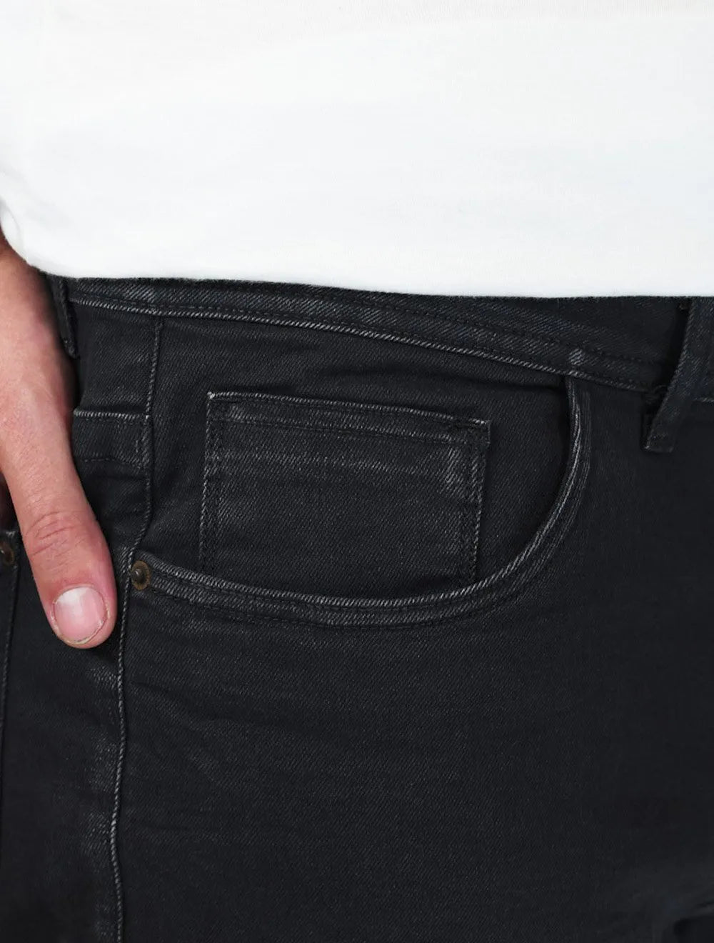 Calça Dudalina Jeans Masculina Concept Five Pockets Preta