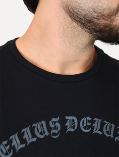 Camiseta Ellus Masculina Cotton Fine Deluxe Gothic Classic Preta