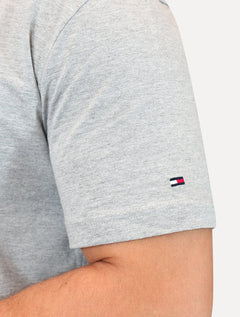 Camiseta Tommy Hilfiger Masculina Regular Stack Cinza Mescla
