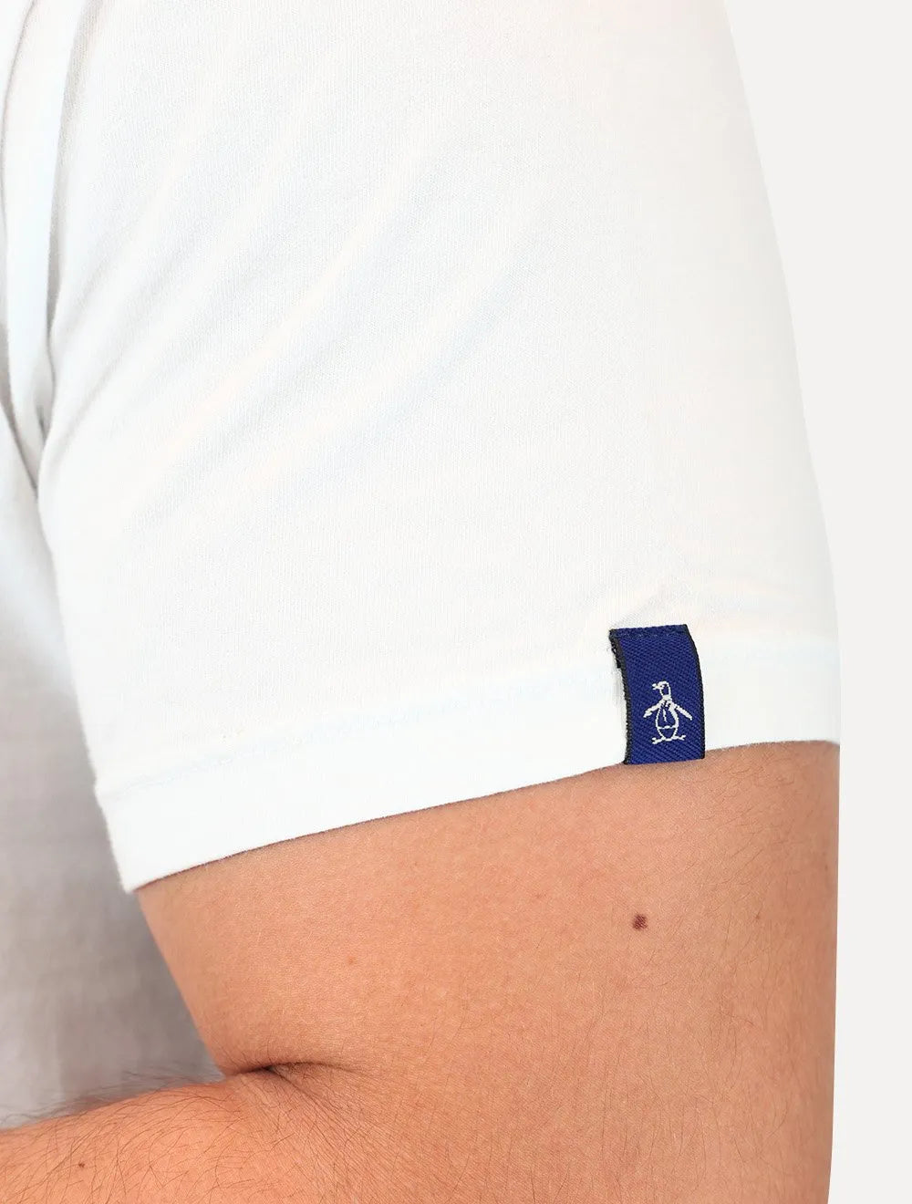 Camiseta Original Penguin Masculina Logo Listras Branca