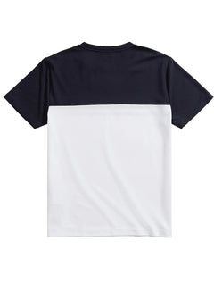 Camiseta Nautica Masculina Colorblock Marinho e Branca