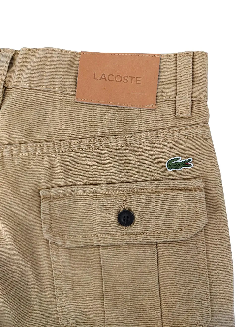 Bermuda Lacoste Masculina Sarja Cargo Pockets Caqui