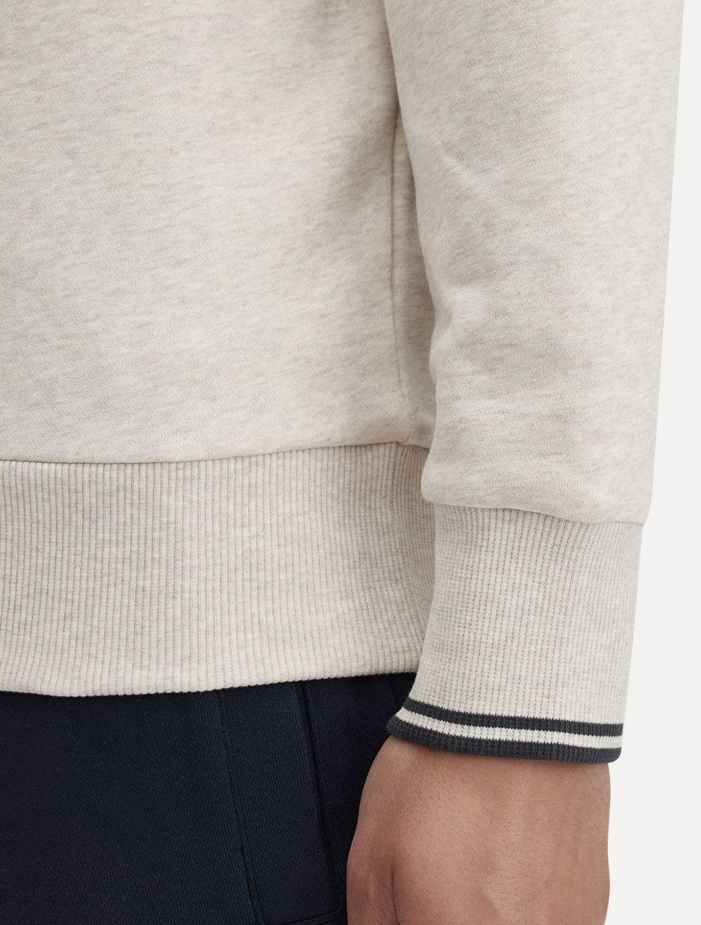 Moletom Fred Perry Masculino Crewneck Laurel Off-White Mescla