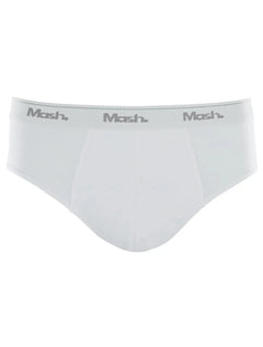 Cueca Mash Slip Cotton Basic Branca/ Preta/ Cinza Mescla Pack 3UN