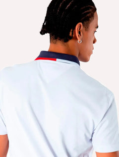 Polo Tommy Jeans Masculina Regular Flag Neck Branca