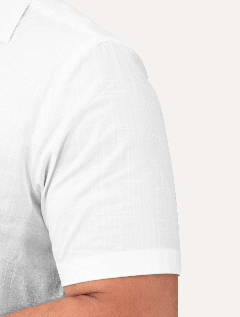 Camisa Aramis Masculina Slim Manga Curta Flame Bosco Branco