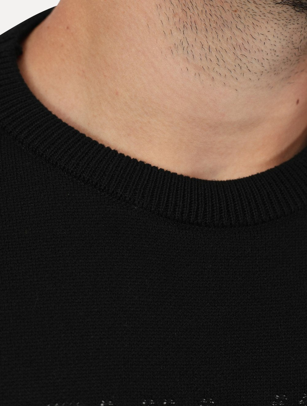 Tricot John John Masculino Shadow Logo Preto