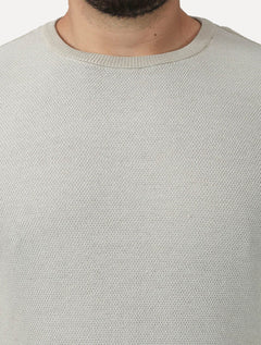 Suéter Calvin Klein Jeans Masculino Crewneck Tricot Patch Reissue Logo Off White