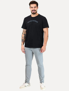 Calça Dudalina Masculina Sarja Slim Faca Color Cinza Claro