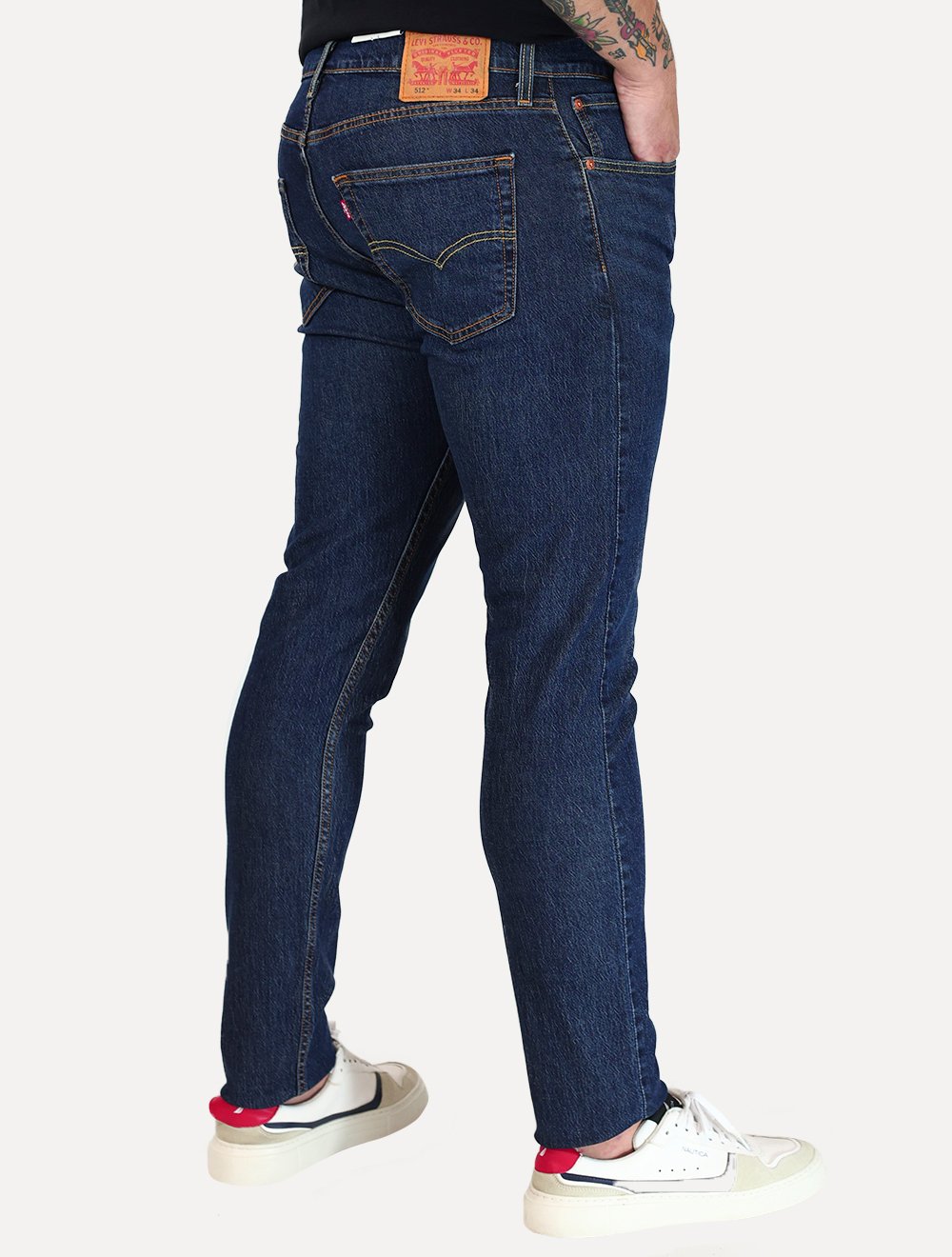 Calça Levis Jeans Masculina 512 Slim Taper Stretch Cool Escura