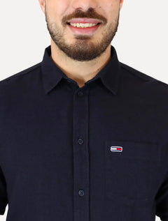 Camisa Tommy Jeans Masculina Regular Flannel Azul Marinho