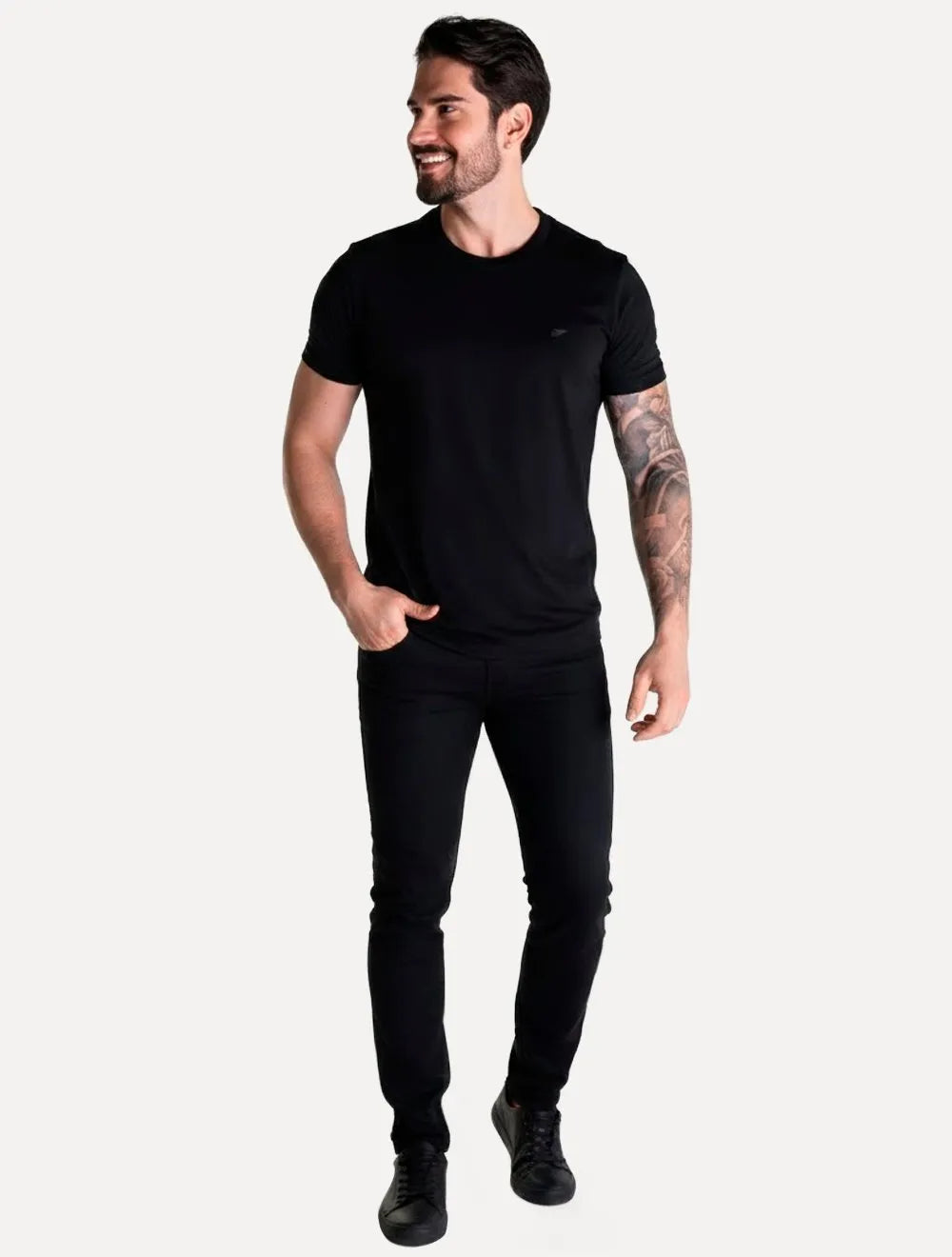 Camiseta Ellus Masculina Pima Cotton Mirror Classic Preta