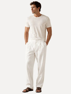Calça Reserva Masculina Linho  Casual Relax Branco