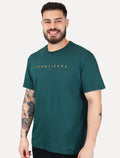 Camiseta Tommy Jeans Masculina Core Linear Gold Logo Verde