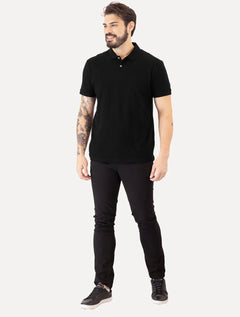 Polo Aramis Masculina Piquet Basic Mono Preta