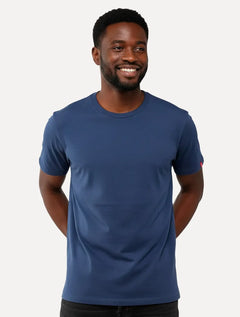 Camiseta Levis Masculina Slim Tab Sleeve Lisa Azul Médio