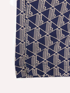 Camisa Lacoste Masculina Relaxed Manga Curta Monogram Icons Azul Marinho