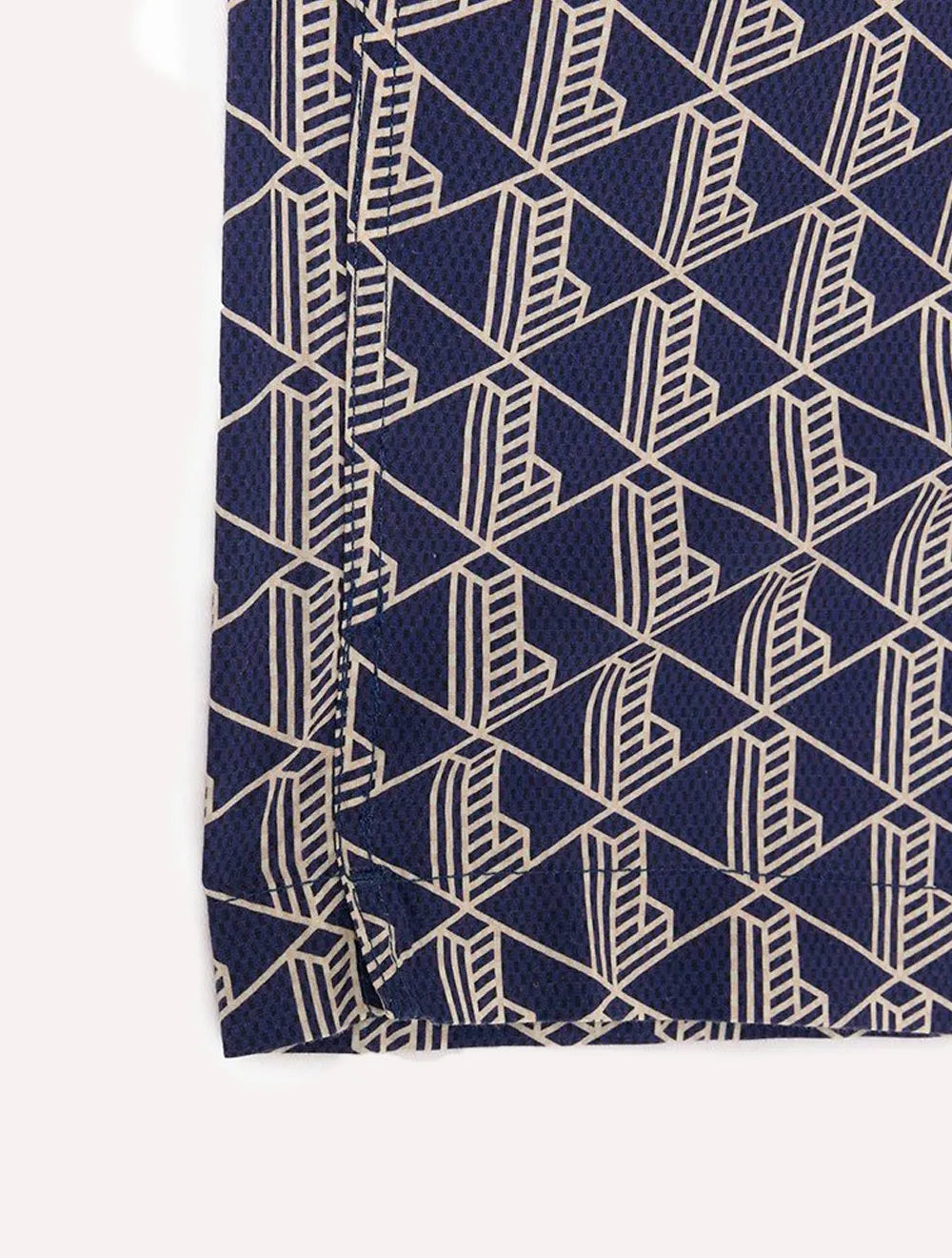 Camisa Lacoste Masculina Relaxed Manga Curta Monogram Icons Azul Marinho