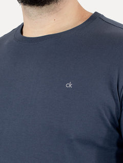 Camiseta Calvin Klein Masculina Meia Malha CK Azul Marinho