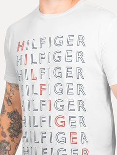 Camiseta Tommy Hilfiger Masculina Logo Repeat Tee Branca