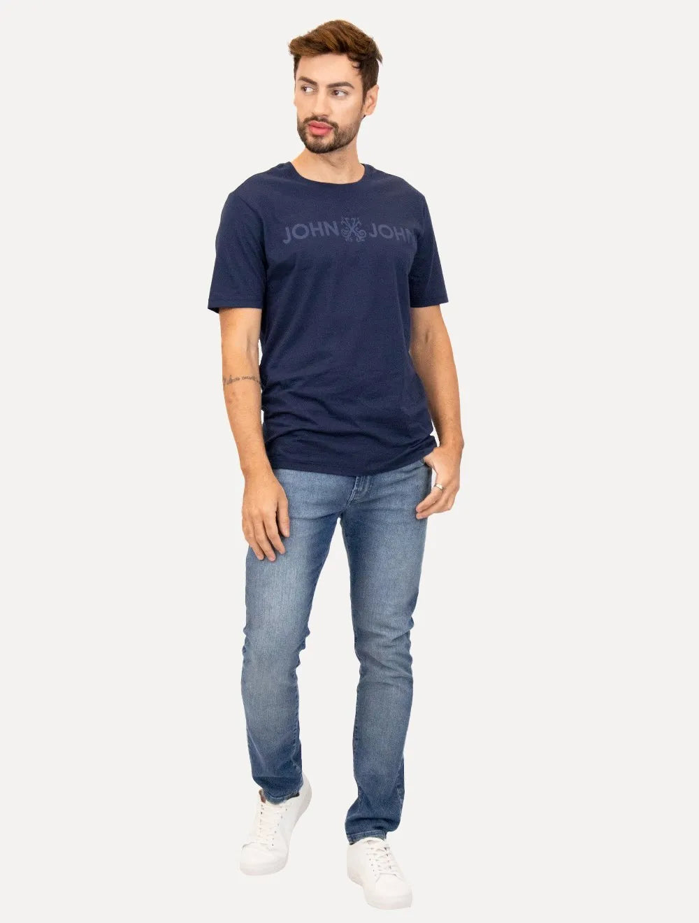 Camiseta John John Masculina JJ Logo Azul