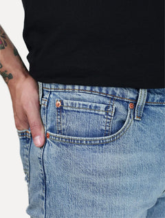 Bermuda Levis Jeans Masculina 405 Standard Shorts Stretch Azul Claro