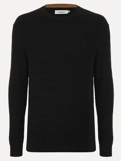 Suéter Dudalina Masculino Tricot Text Chevron Cotton Preto