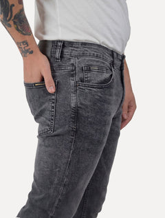 Calça King & Joe Jeans Masculina Slim Flex Black Cinza